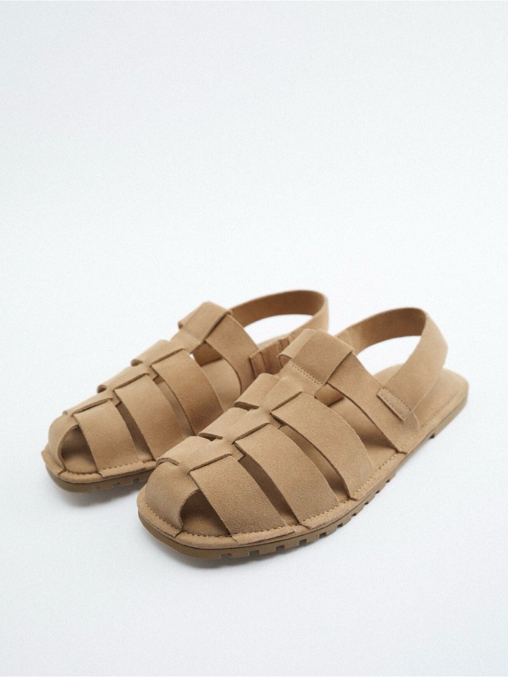 Zara Tan Strappy Fisherman Sandals